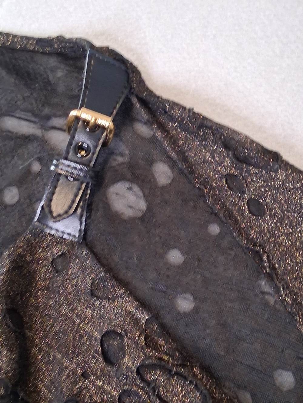 Michael Michael Kors Metallic Cold Shoulder Burnout Top Large Black Y2K style - Picture 6 of 9